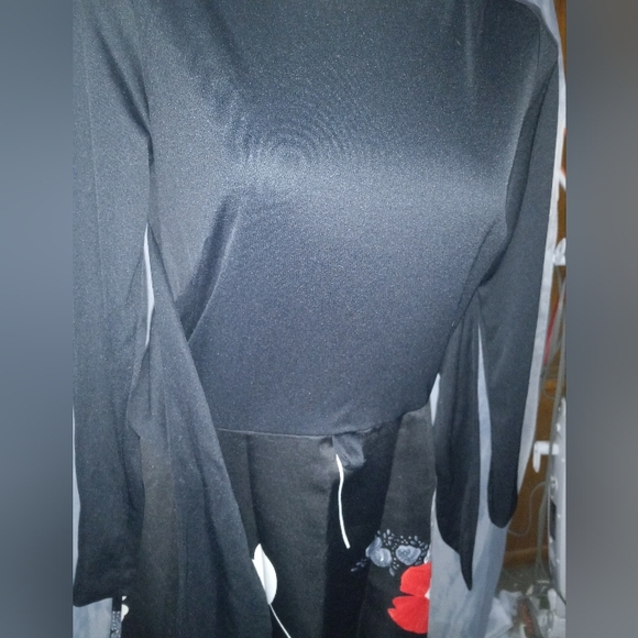 VINTAGE MAXI DRESS SOLID/FLORAL TORI RICHARD - Picture 9 of 11